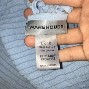 Baby blue ruffled tube top